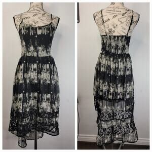 Band of Gypsies Dress Small High Low Sheer Hem Dark Fairy Whimsygoth